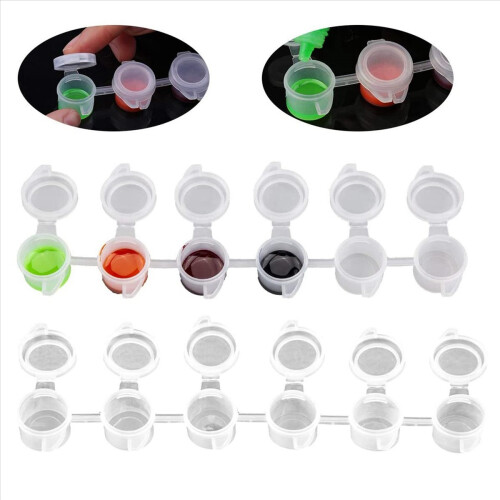 25 Strips Empty Paint Pots Strips Mini Clear Storage for Classrooms 1