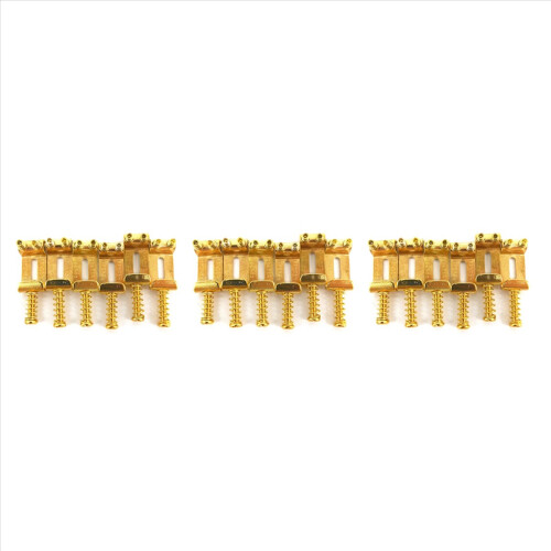 6 Roller Bridge Pull String Code Elguitar Sadel Guld