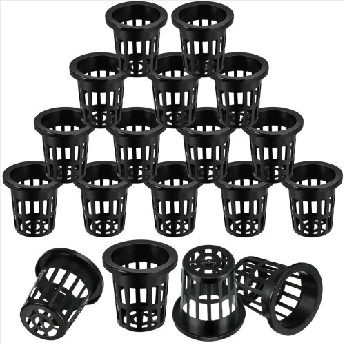 Pacote com 100 copos de 2,36 polegadas, malha com fenda, filtro de lábio largo, rede para plantas, vaso 2