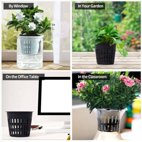 Pacote com 15 baldes de rede de 4 polegadas com fendas para vasos de plantas 1