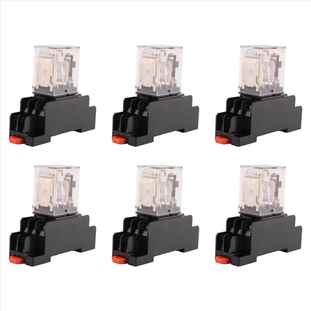 Hh52p Electromagnetic Power Relay With Dyf08a Base, + Clear Black/Blue 4713066622623