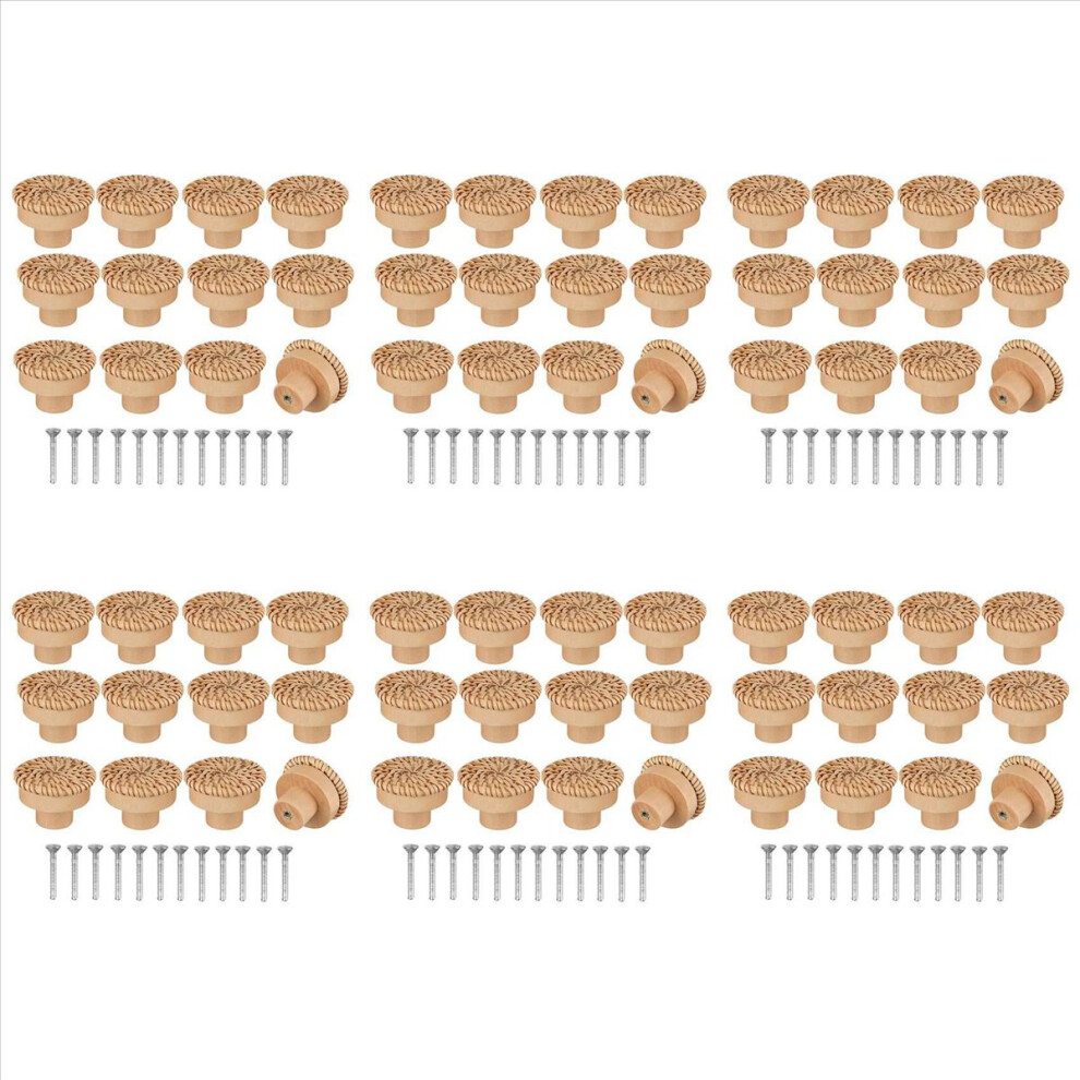 Boho Rattan Dresser Knobs Round Screws For Boho Furniture Knobs 12Pcs 4713066624061