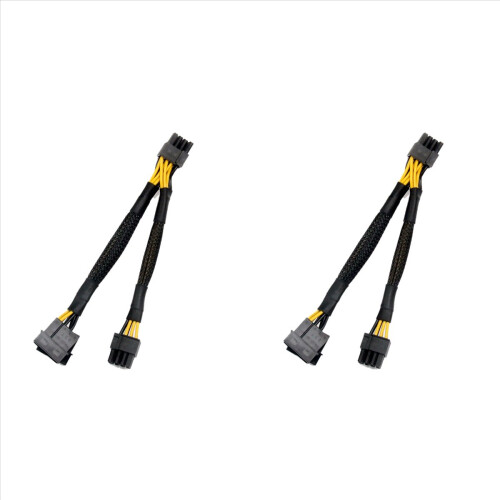 Dobbelt 4-bens IDE Molex til GPU dobbelt (6+ 2)-bens strømforsyningskabeladapter