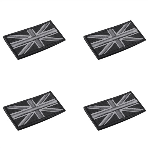 Jack UK Flag Badge Patch Stick 10cm x 5cm NY, (Sort/Grå)
