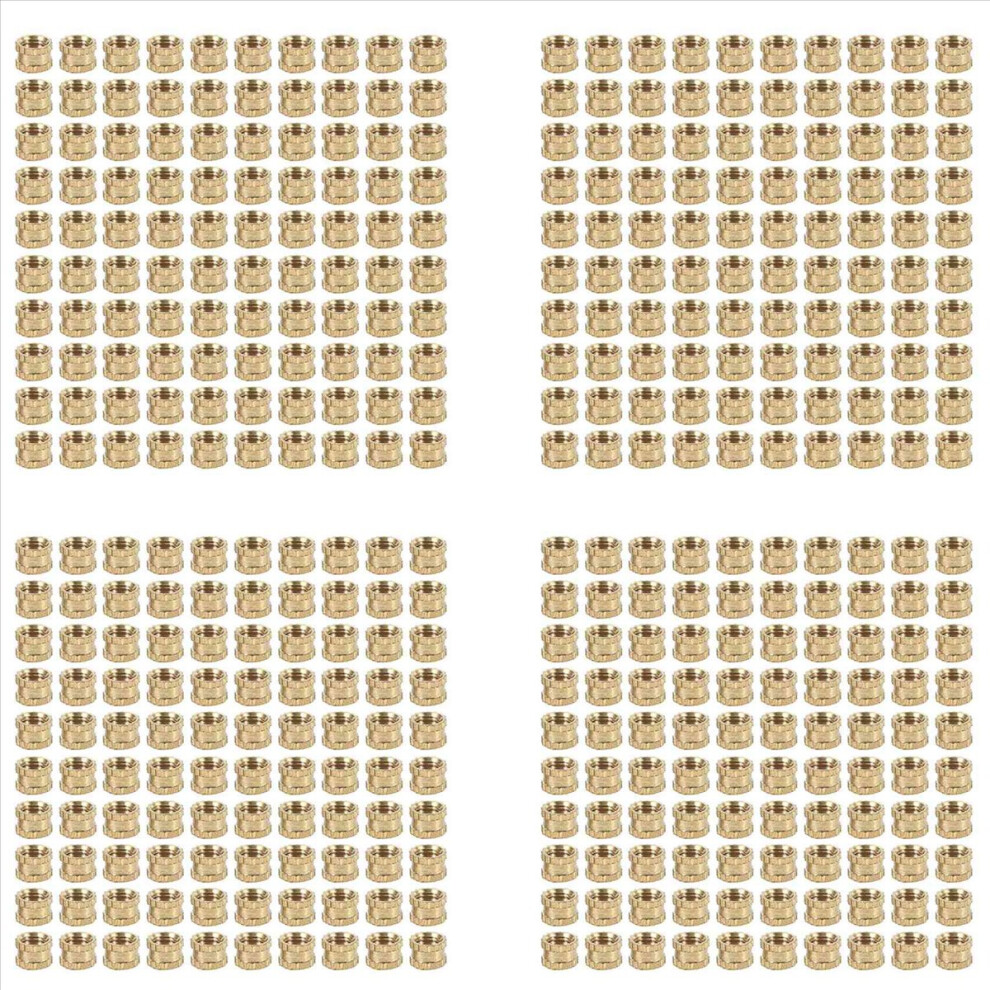 M3 X 3Mm Thread Brass Knurled Threaded Insert Embedment Nuts 100Pcs 4713066626362