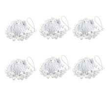 50 cuerdas elásticas con bolas, color blanco