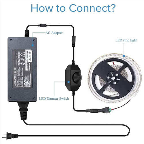 Διακόπτης Dimmer DC 12V-24V 6A, για φως LED με σχοινί 3528,5050,5630 (Μαύρο) 2