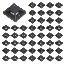 100 peças de suporte de base para braçadeira de cabo autoadesivo 20 x 20 x 6 mm