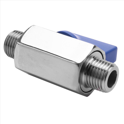 Rustfri stålkugleventil - 1/4 tommer NPT-gevind han mini-kugleventil 1