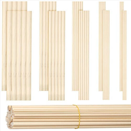 100 peças de hastes de cavilha 1/8,3/16,1/4,5/16,3/8x6 polegadas para artesanato faça você mesmo 1
