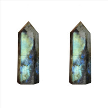 Coluna de pedra da lua, cristal de quartzo labradorita natural, decoração para casa, 5-6 cm