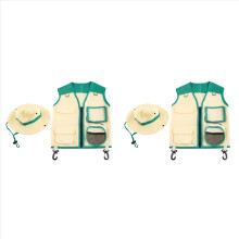Kit de Explorador de Aventuras ao Ar Livre para Crianças, Traje, Colete e Conjunto de Chapéu Verde