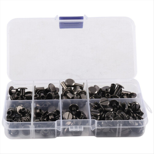 90 σετ βιδών Chicago Assorted Kit, 6 μεγέθη για DIY δερμάτινες κατασκευές A 1