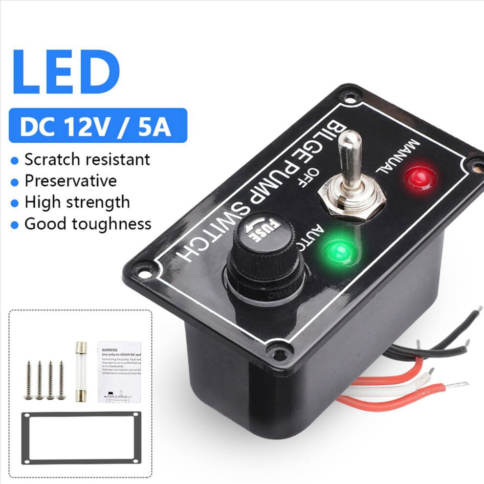 Dc 12V Fused Marine Bilge Pump Switch Panel With Led Indicator Light 4711578769904