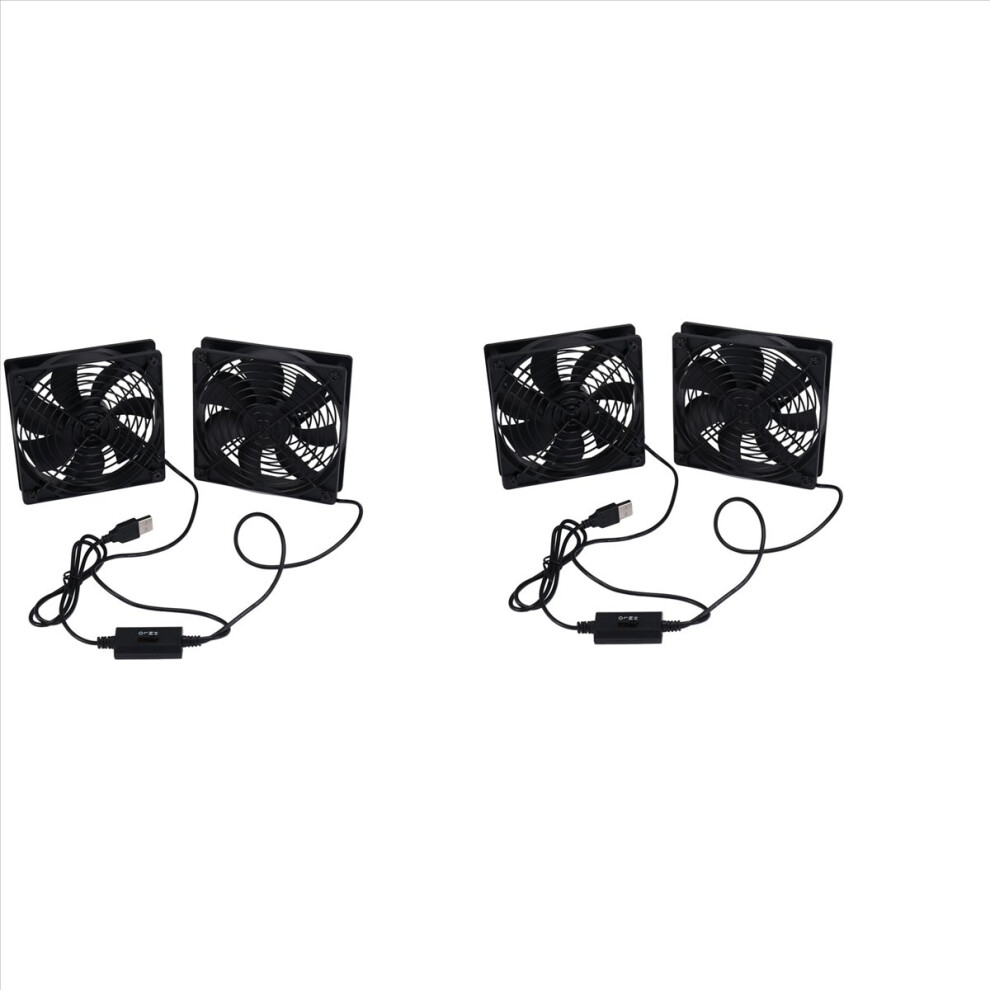 Dual 120Mm 5V Usb Powered Pc Router Fans With Speed Controller 4711578779156
