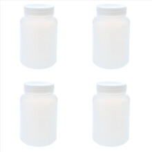 Oppbevaringsboks for laboratoriekjemikalier, hvit plastflaske med bred åpning, 500 ml