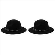 Motefilt cowboyhatt med bred brem for menn og kvinner (svart)