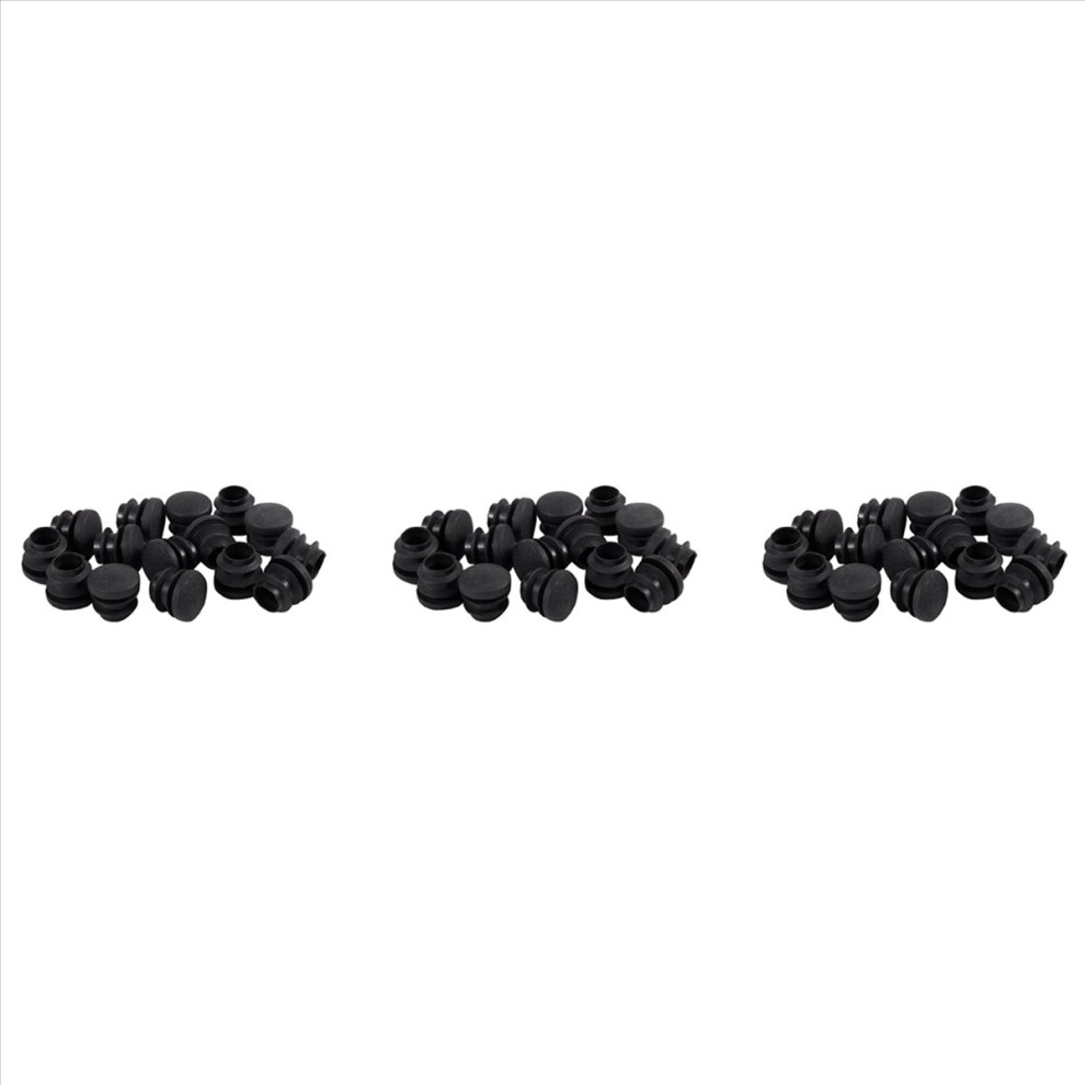 15Pcs Black Plastic Blanking End Cap Round Tube Insert Pipe Bung 16Mm 4711578705131