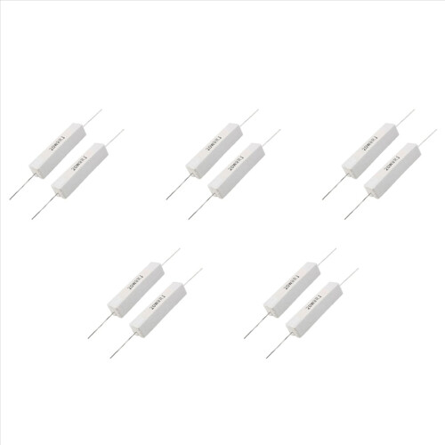 2 stk. trådviklede keramiske cementmodstande 8 ohm 20W 5%
