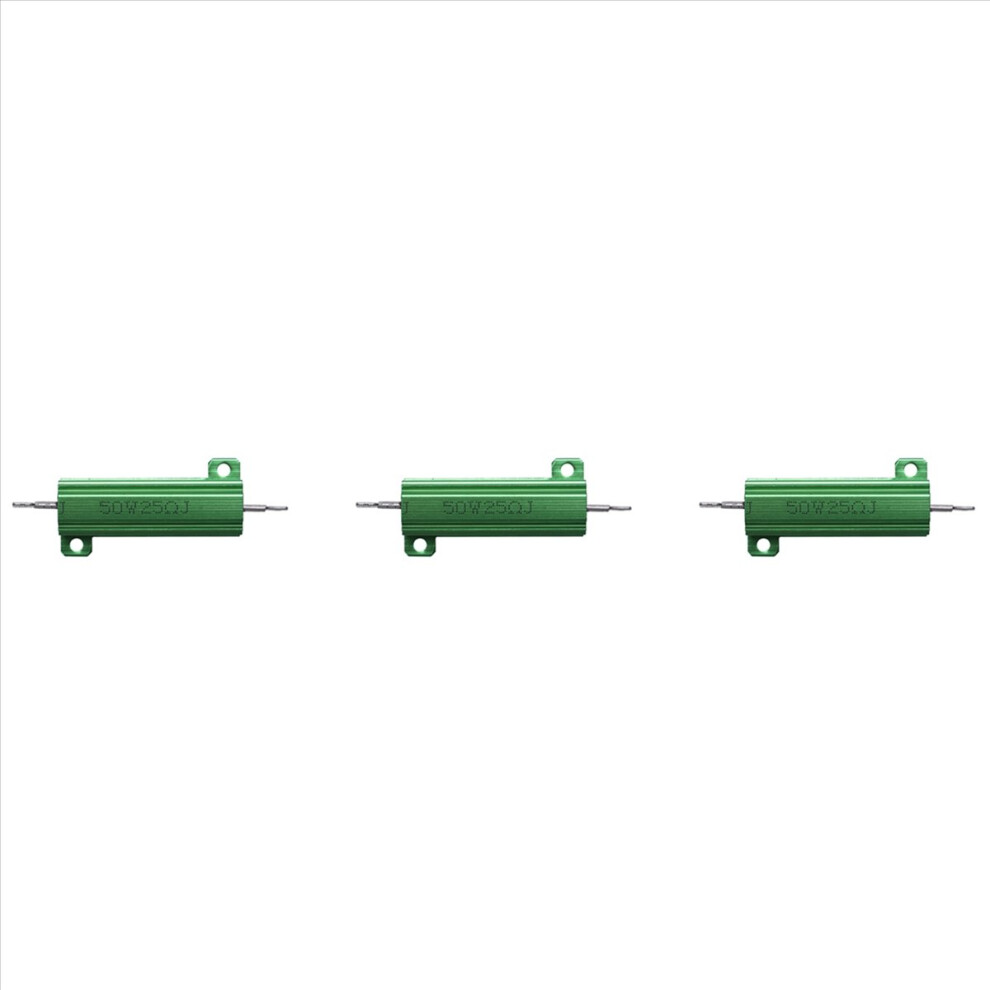 Aluminum Case 50W 25 Ohm Chassis Mounted Wirewound Resistor Green 4711578780510