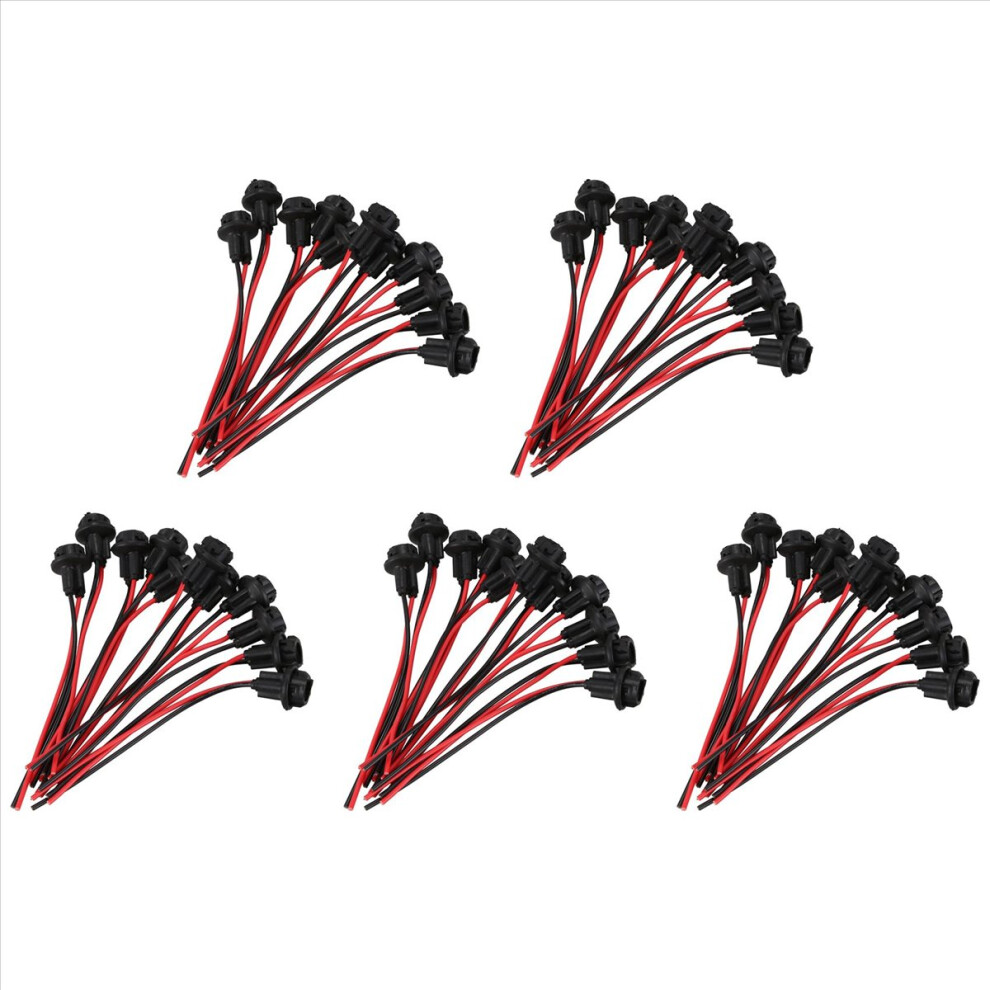 10X T10 W5w 168 194 Lamp Holder Socket Glass Base Lamp Socket, Black 4711578763278