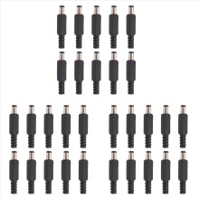 10 stücke 5,5x2,1mm Männlichen Solder Dc Stecker Jack Gerade Anschlüsse Schwarz