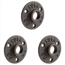 1/2 tommer sort støbejernsrørfittings gulvflange med gevind