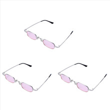 Retro Punk Briller Klare Firkantede Solbriller - Pink & Sølv