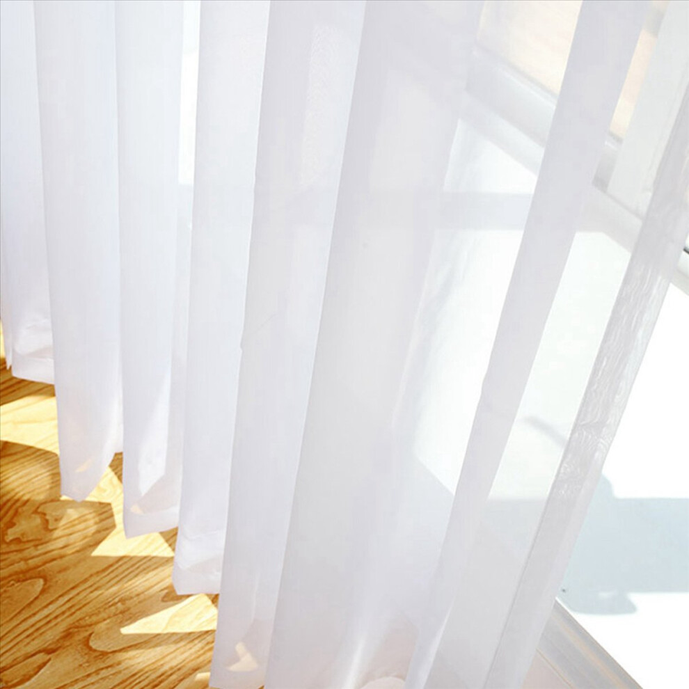 2Pcs Super Soft Great Hand Feeling White Tulle Curtains Veil Chiffon-image-OPC-PMDCTSZ-NEW