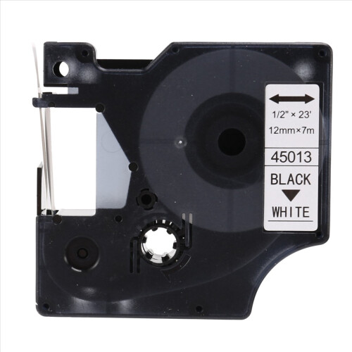 10 τεμάχια για D1 Label Maker/Tape 45013 Μαύρες σε άσπρες κορδέλες ετικετών 2