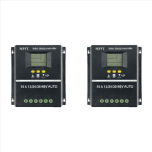 80A MPPT/PWM solcelleladeregulator 12V/24V/36V med LCD og dobbelt USB