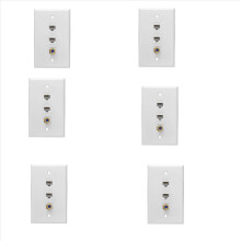 Ethernet koaksial vægplade, 2 porte Cat6 RJ45 og 1 port F-type