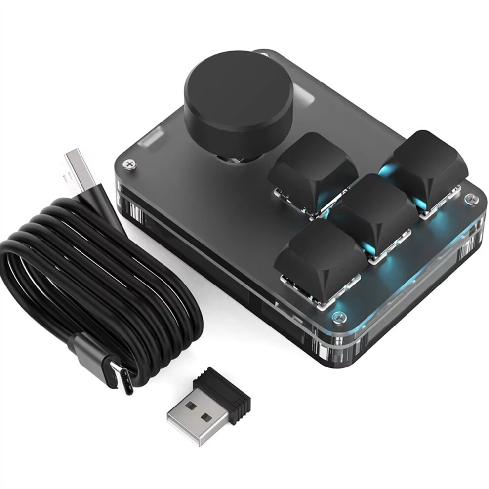 2.4G Mini Macropad Macro Programming Keyboard 4 Keys Knob Multimedia 4711578735336