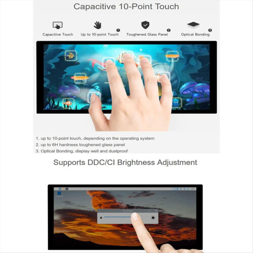 10,4 tommer QLED Quantum Dot Touch Display-skærm med EU-stik 2