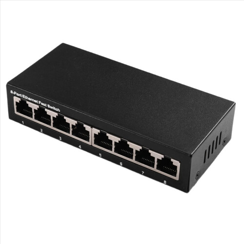 Διακόπτης Gigabit Ethernet 8 θυρών 10/100/1000mbps για επιτραπέζιους υπολογιστές, βύσμα EU 1