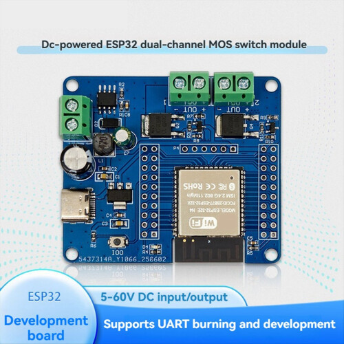 Modul de comutare MOS cu două canale ESP32 DC5-60V, ESP32-32E integrat 1
