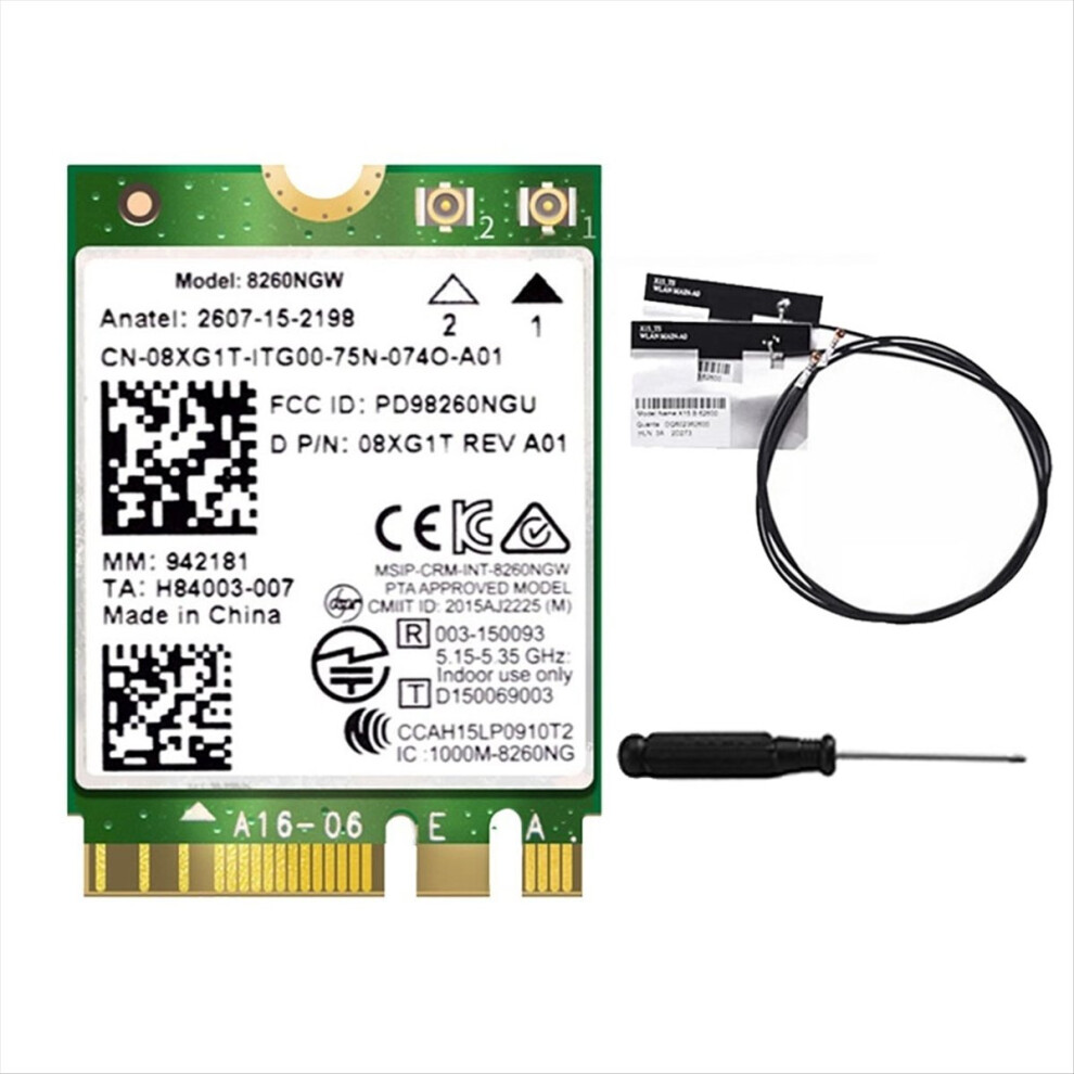 8260 8260NGW WiFi Card+2XAntenna 2.4G/5Ghz 867M Bluetooth 4.2