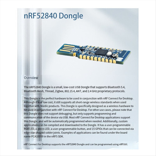 NRF52840-Dongle Nordic USB-dongle til evaluering af Bluetooth-pakkeoptagelse 2