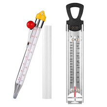 2Pcs Sugar Thermometer with Pot Clip, Stainless Steel with Hole