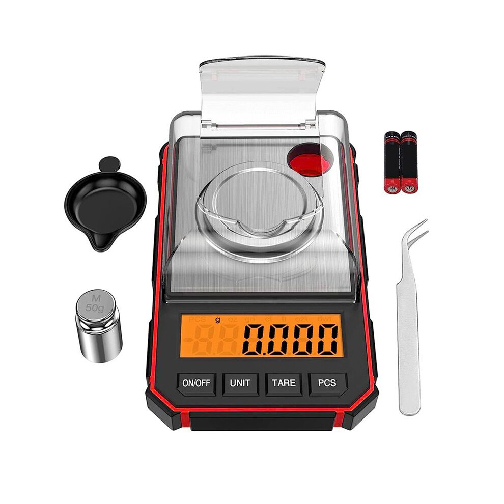 Digital Milligram Scale 50G/0.001G, Lab Digital Pocket Scale, Red 4713902877446