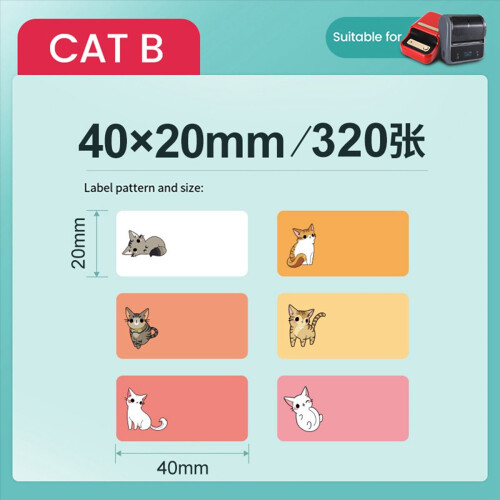 For B21/B3S Printer Thermal Labels 40X20mm 320 Paper,C 2