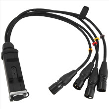 RJ45 CAT5 Shielded Cable to 4 Channel 3-Pin XLR Male Connectors