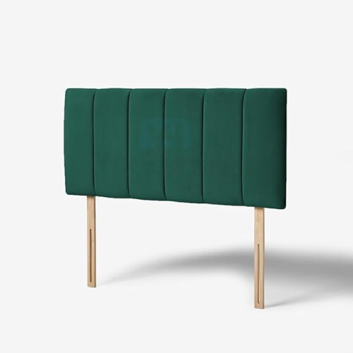 (Single Green) 3ft Plush Velvet Padded Lined Headboard