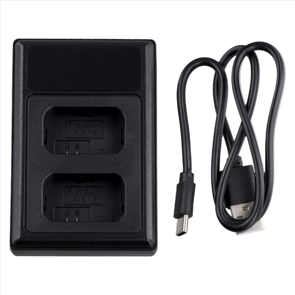 Usb Lcd Dual Battery Charger For Camera Np-Fw50/Bn1/Bx1/Fm50 4713902807672