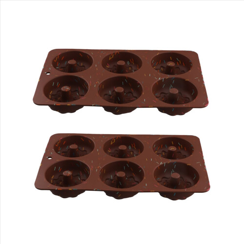 2 Pcs Mini Cake Pan, 6-Cavity Fluted Tube Cake Pan 1