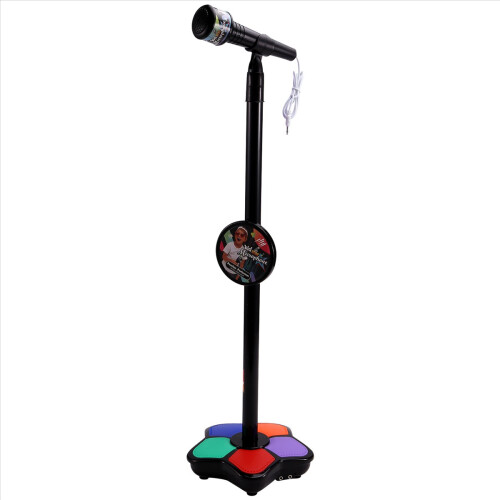 Kids Microphone With Light Stand Toy, black 2