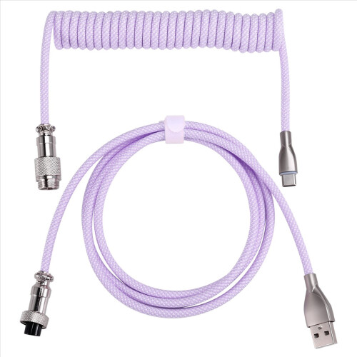 USB C Coiled Keyboard Cable Braided Mechanical Keyboard Cable F