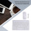 10inch Wireless Keyboard and Mouse RGB Backlit Rechargeable White 5