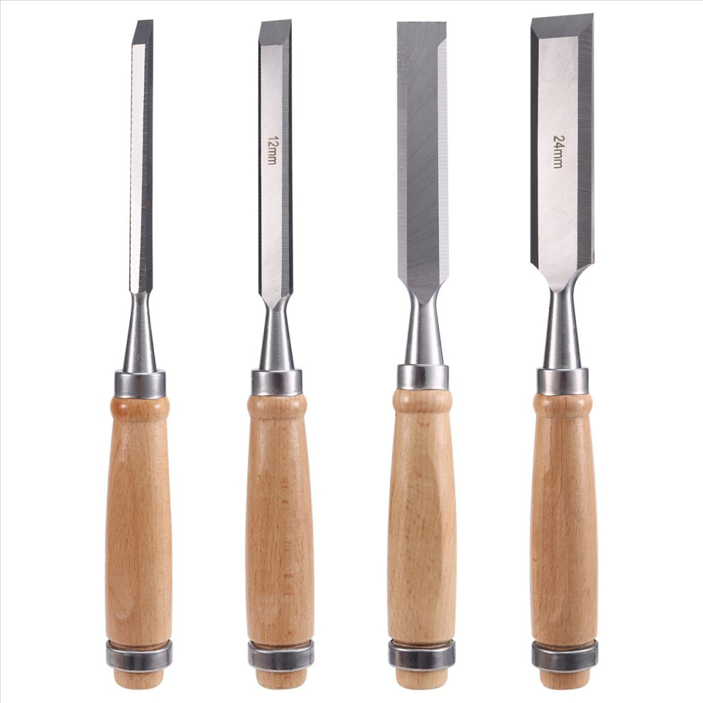 4Pcs Wood Chisels Tool Set For Carpenter 6/12/18/24Mm 4711051104154