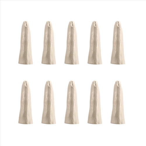 Leather Finger Protector Finger Thimble Guards Tools,Creamy-White